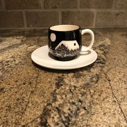 Cup & Saucer Hand painted, Anchor Point, Alaska