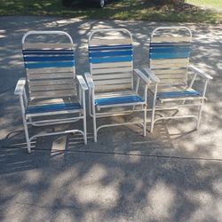 Three Vintage Lawn Chairs