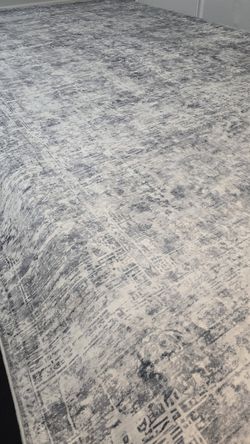 Rugxara 8x10 Area Rug Washable, Vintage Abstract Boho white/grey