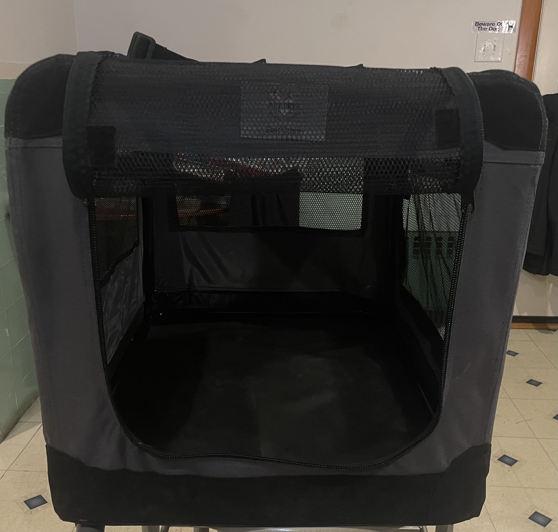 Dog Soft Crate 36 Inch Kennel for Pet Indoor Home & Outdoor Use – Soft Sided 3 Door Folding Travel Carrier with Straps – Arf Pets