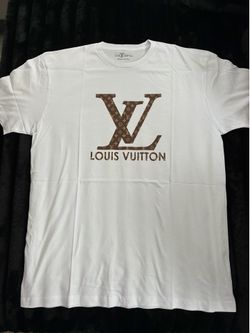 New Men’s Luxury White LV Graphic T-shirt Size XL
