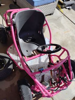 Pink Kids Go-Kart with Roll Cage