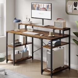 Desk with Monitor Shelf