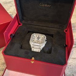 Iced out Moissanite Watch 