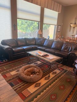 Leather sectional