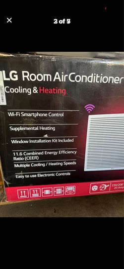 12,200 BTU 230/208-Volt Window Air Conditioner Unit Cools 570 sq. ft. w/ Heater, Wi-Fi Enabled and Dehumidifier in White
