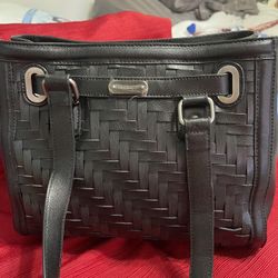 Longaberger Basket-Weave  Style Leather Purse 