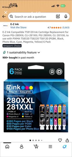 EZink Ink Cartridges 6 Packs