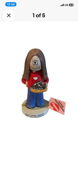 Vintage Figurine Ceramic Hand Painted Comic Cathy Guisewite Newspaper Nostalgic