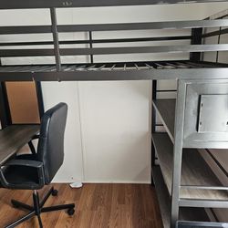 Bunk Bed With Computer Desk, Brand New  Mattress. 