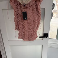 Rose Pink Off Shoulder Dress