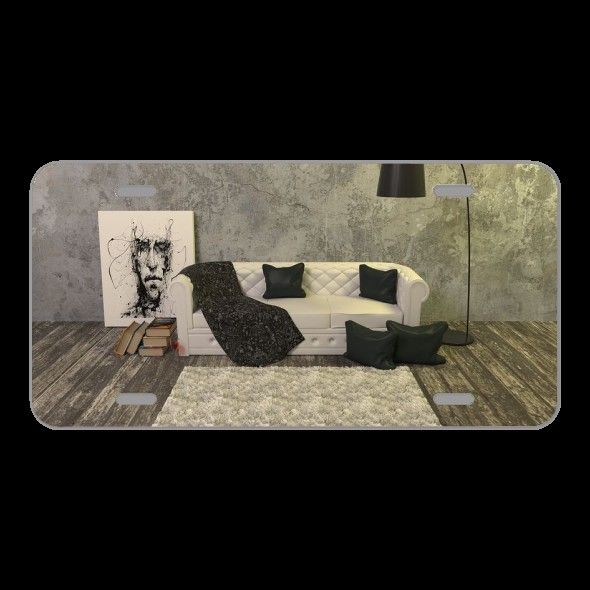 License Plate Novelty Car Front Carpet Couch Dirty Floor