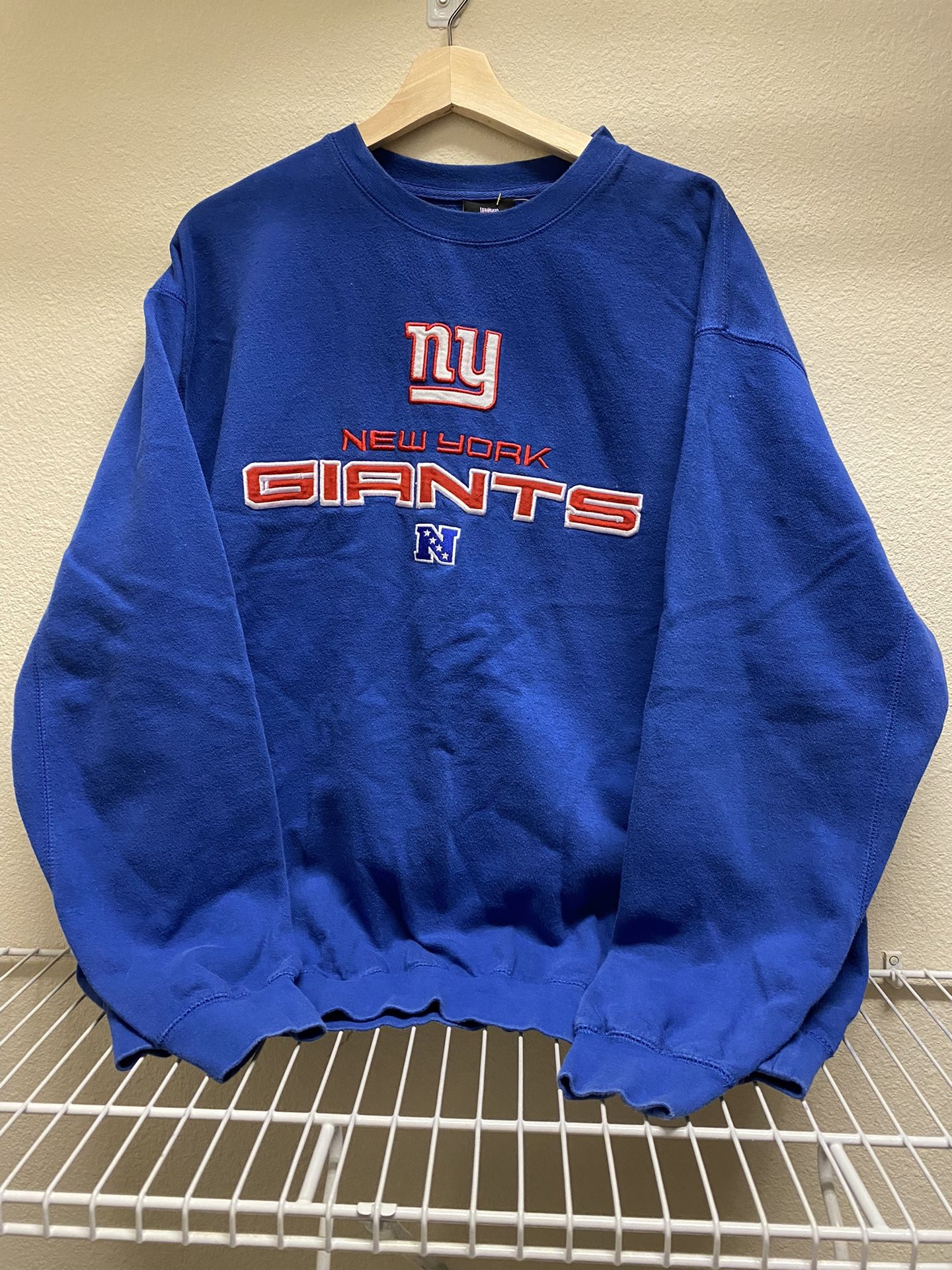 VTG New York Giants Crewneck Sweater Blue Size xl