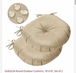 GUEGLSA Round Outdoor Chair Cushions Set of 2