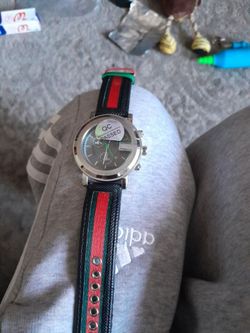 Gucci Chronograph Watch with Web Strap