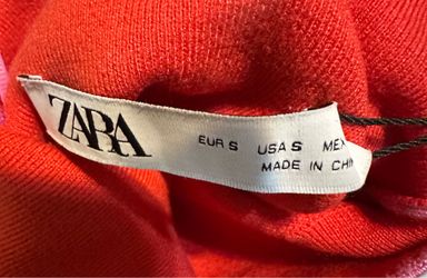 Zara Red Knit Top Size Small