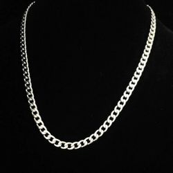 22" x 4mm 316L Stainless Steel Curb Chain, Lobster Clasp. NEW!