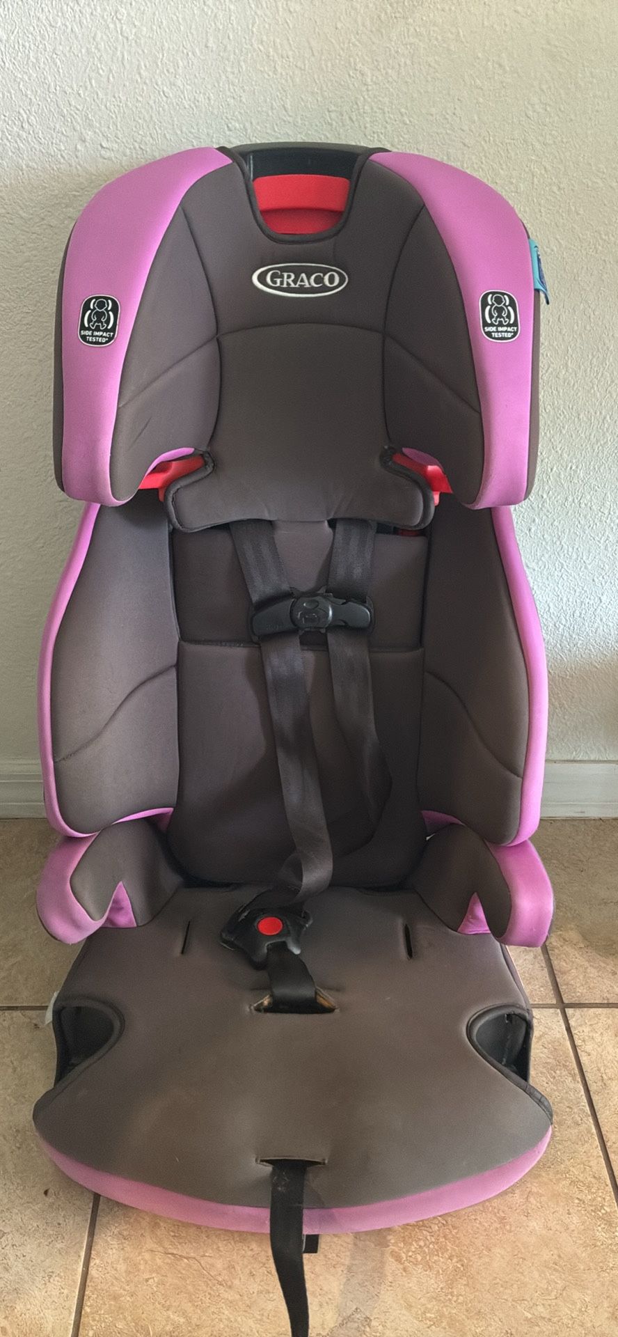 Graco Convertible Booster Car Seat β Pink & Gray (Side Impact Tested)