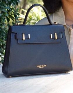 Like New Black Teddy Blake Bag 11” Italy Leather