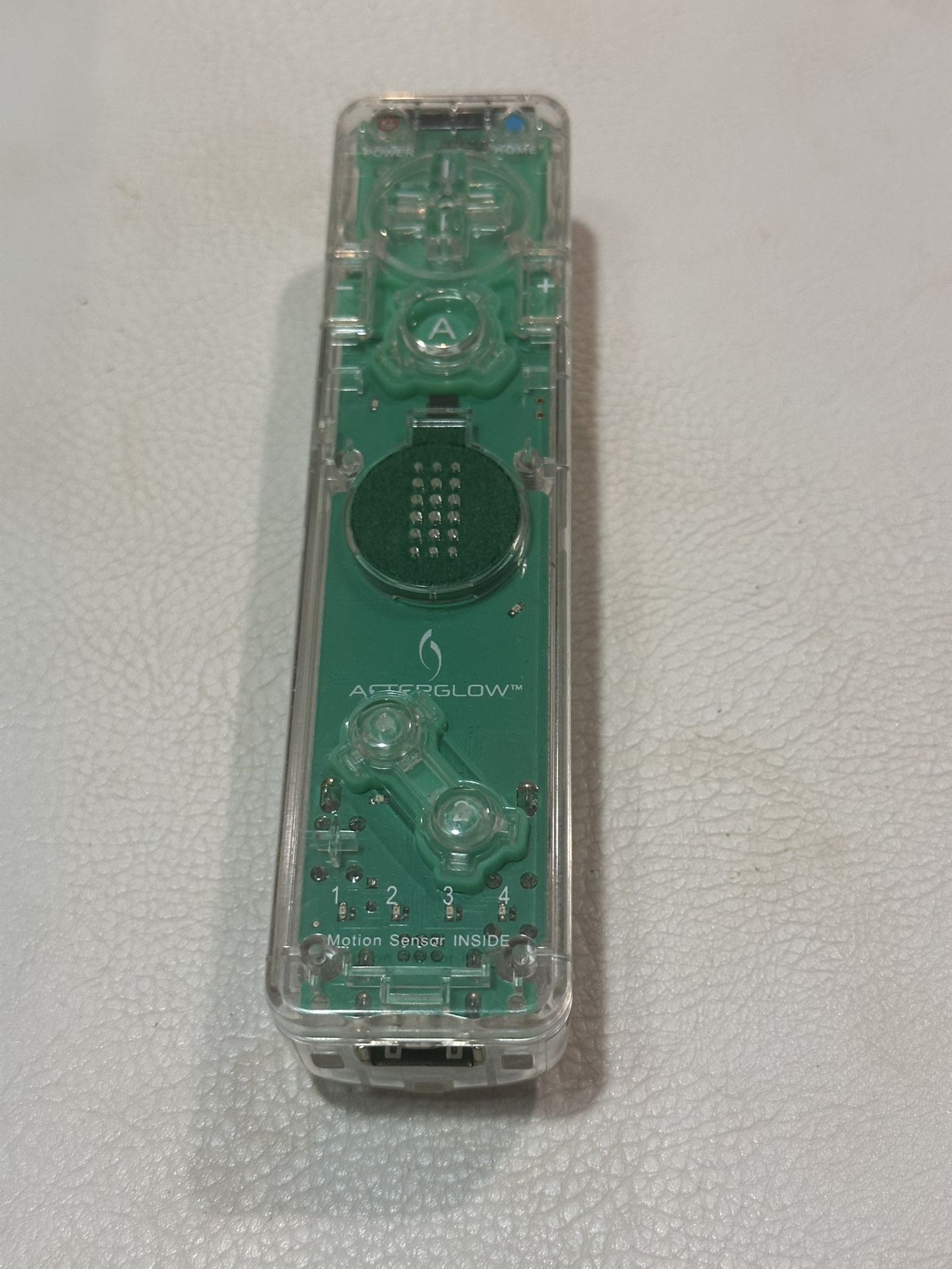 Nintendo Wii Remote Controller Afterglow Transparent Clear Green Tested Working