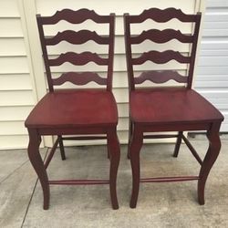 LIQUIDATION BLOWOUT, New, Firm, 2, Eleanor French Ladder Back Counter Stools, Red, INSPIRE Q