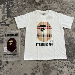 White BAPE X Burberry Tee