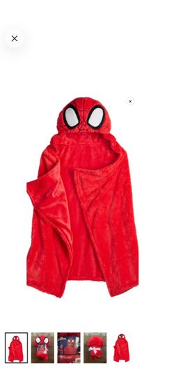 Marvel Spider-Man Red Hooded Plush wearable Blanket