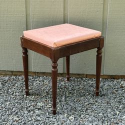 Vintage Wood Sewing Bench Vanity Stool