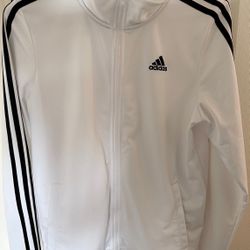 Adidas Jacket: White Youth XL 18-20