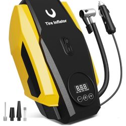 Yellow Tire Inflator/Portable air compressor