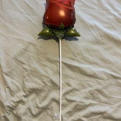 Rose Mylar Balloon On A Stick 