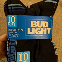 NEW - Men's Bud Light socks 10 pairs
