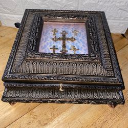 Decorative Cross Keepsake/Jewelry Box
