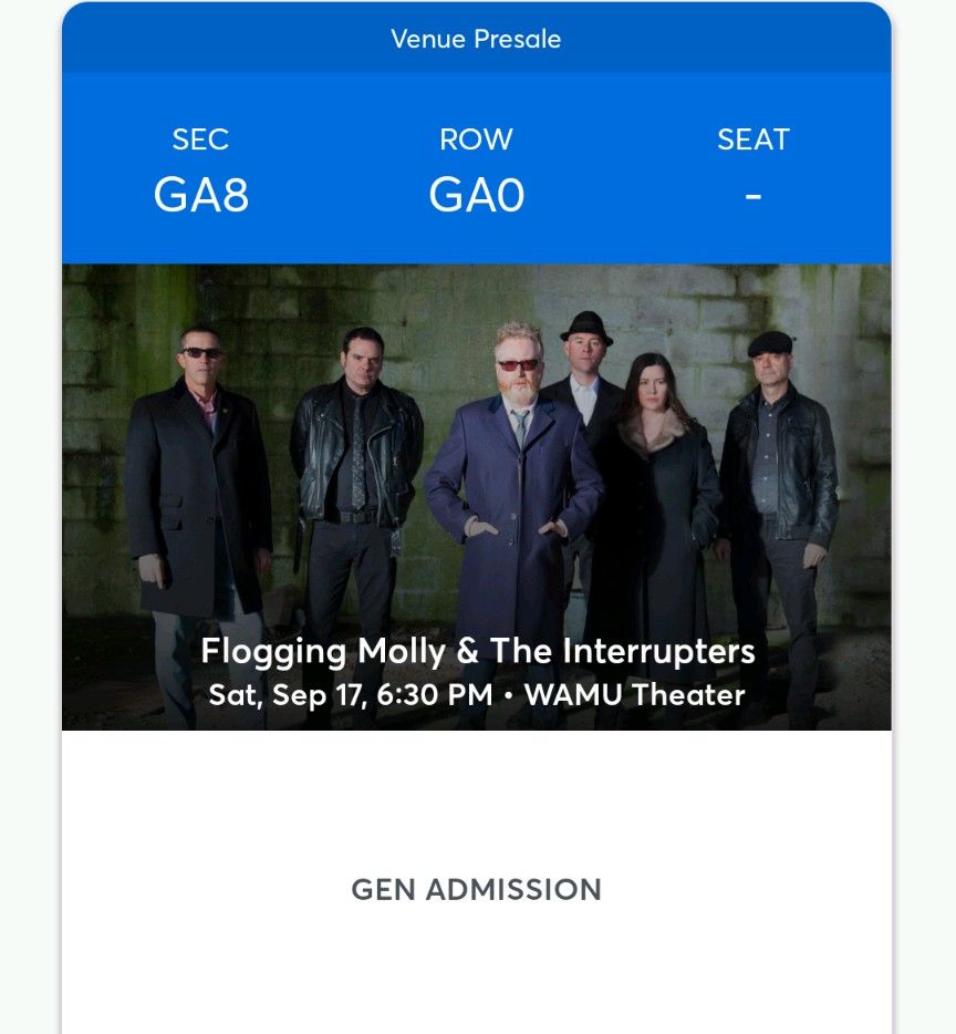 Flogging Molly/Interrupters Tickets