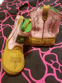 Baby girl John Deere pink boots new
