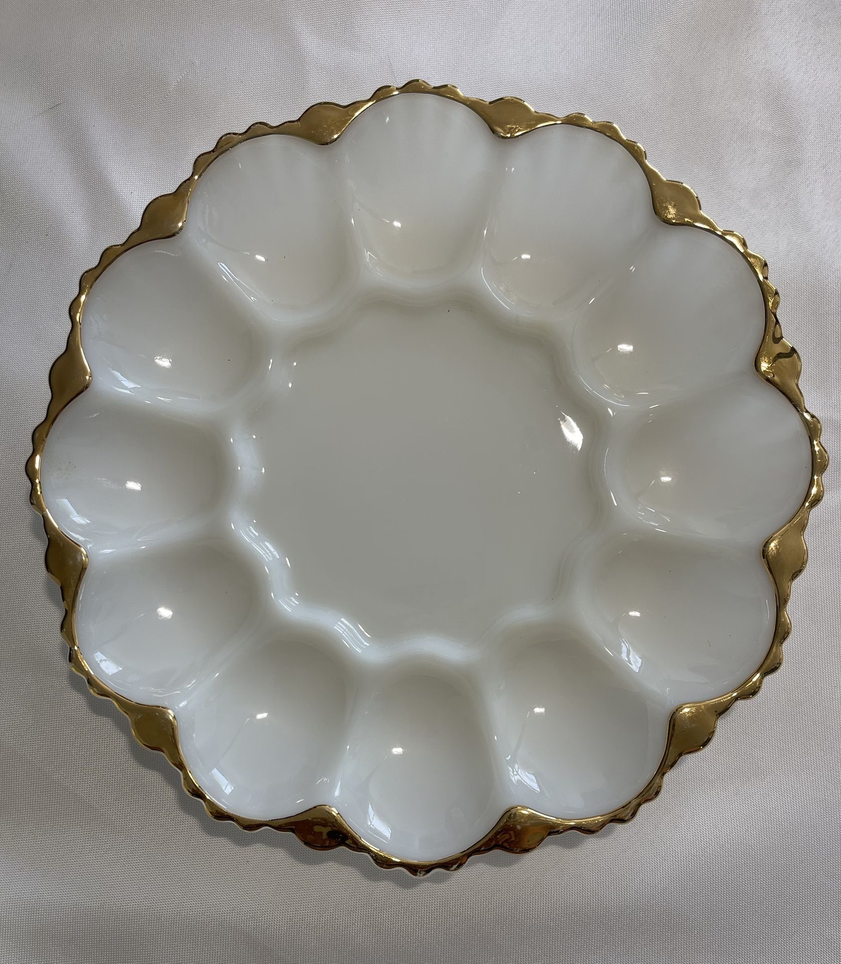 Milk Glass Egg Plate