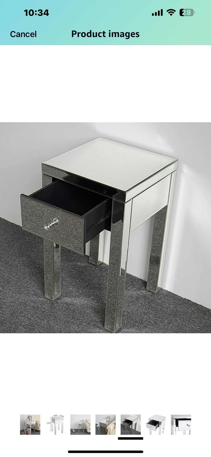 Mirror Side Desk, Nightstand 