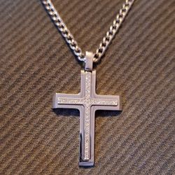 Stainless Steel Necklace And Cross