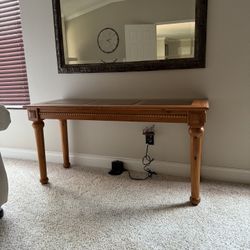 Solid Wood Buffet Table With Glass Top