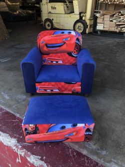 cars kids couch and footrest