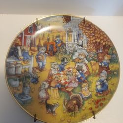 Purrfect Feast by Bill Bell Limited Ed Kitty Cat Band Plate Franklin Mint