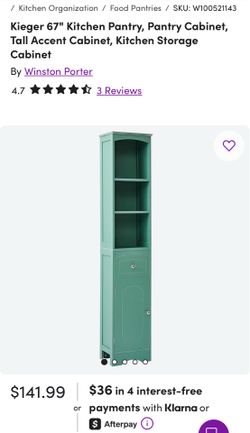 Kieger 67" Kitchen Pantry, Pantry Cabinet, Tall Accent Cabinet, Kitchen Storage Cabinet