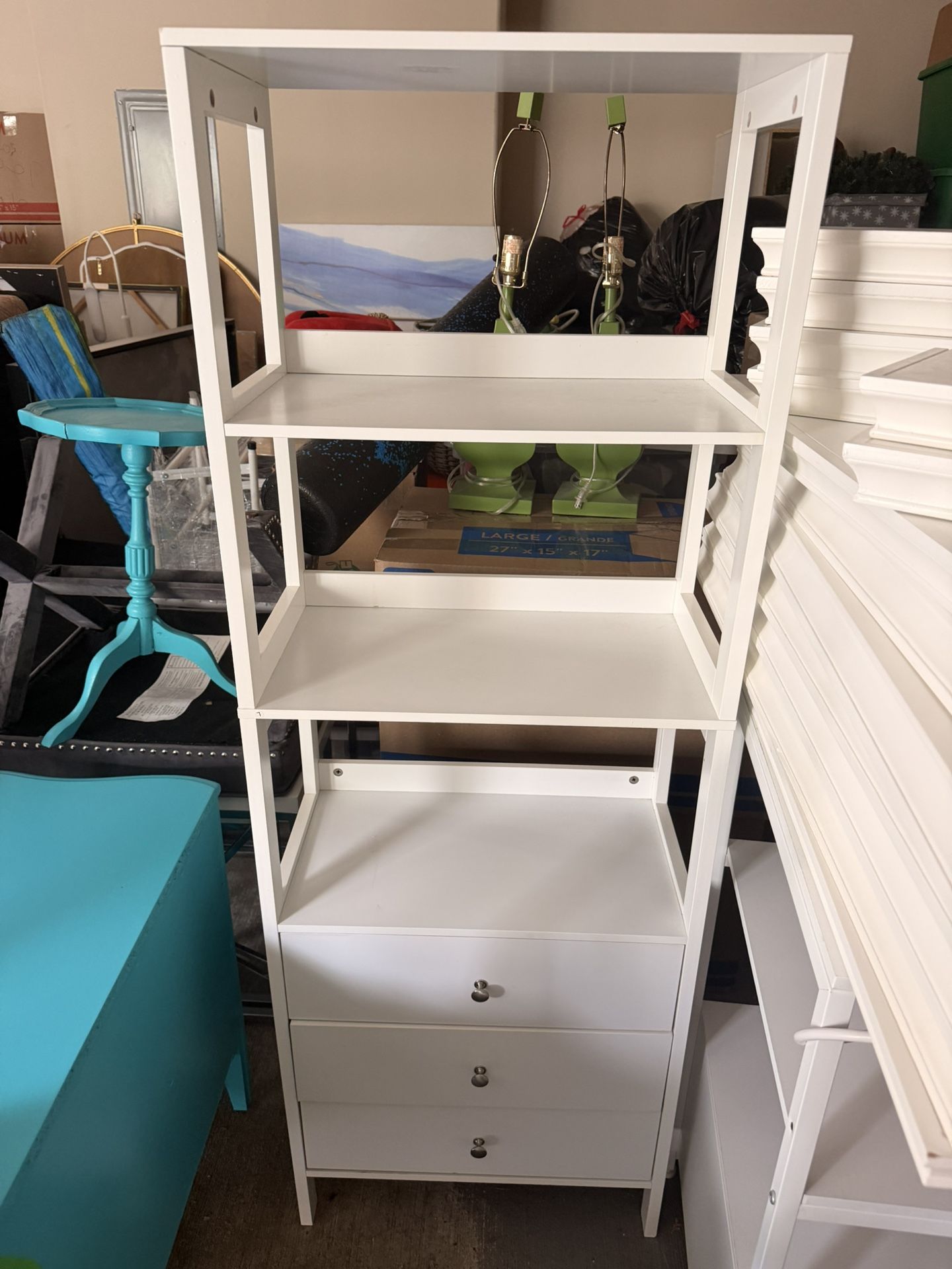 Shelving Unit With 3 Drawers