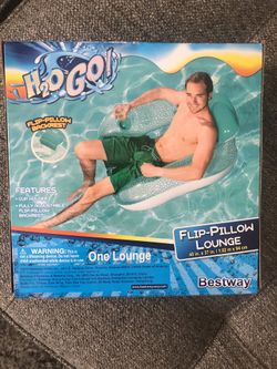 "NEW" Bestway H2O GO! Flip-Pillow pool Float Seat Raft Lounge with Cup Holder
