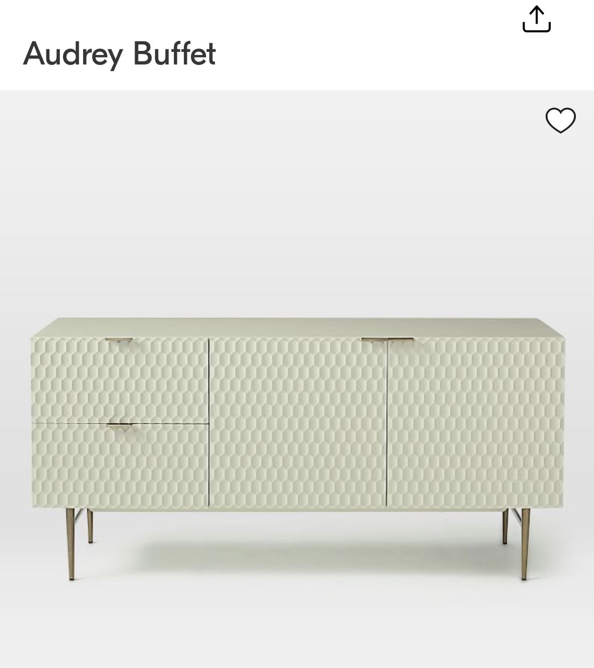 West elm Audrey Buffet Cabinet sideboard