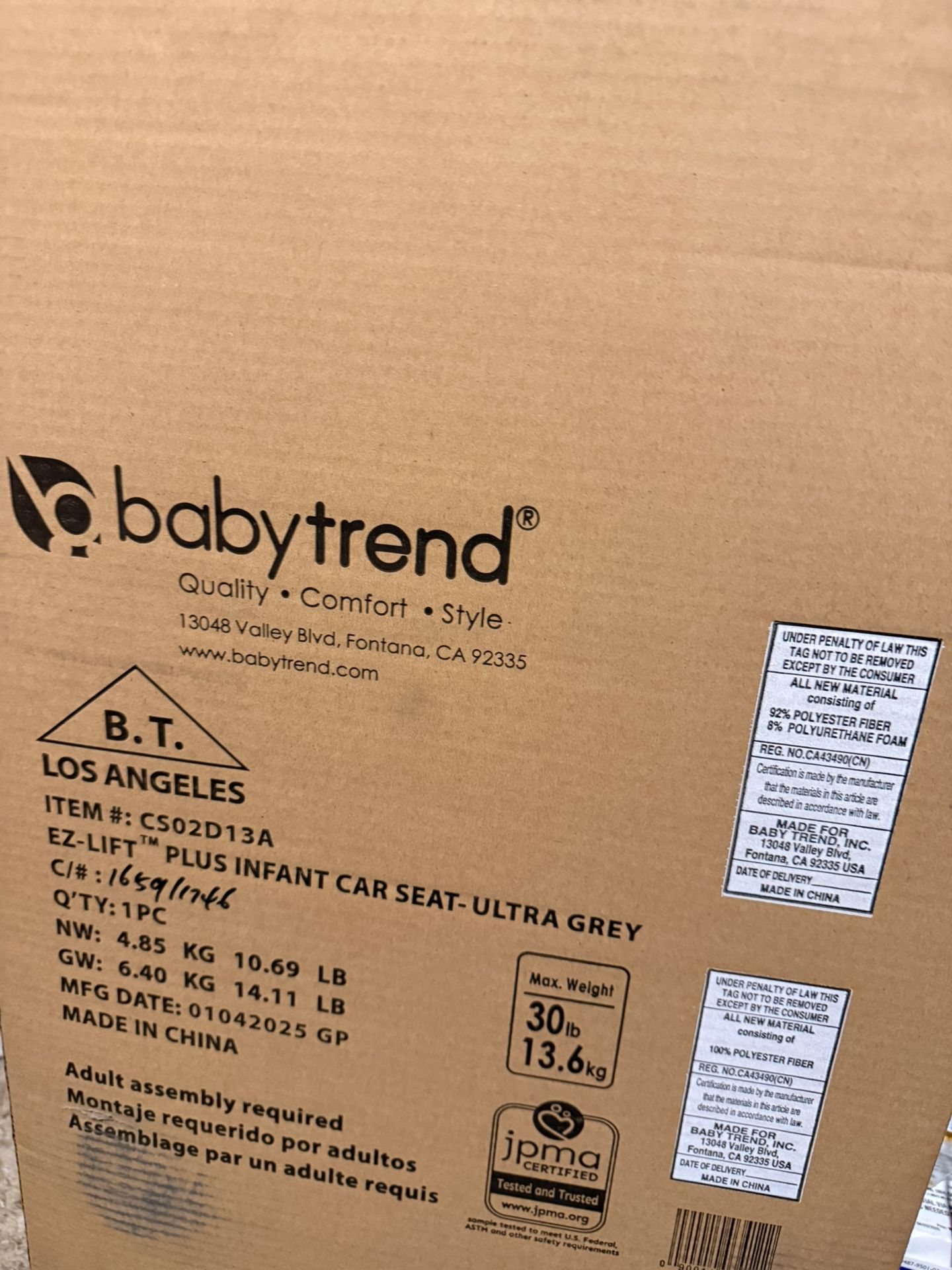 Baby Car Seat Gray 