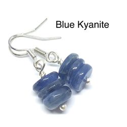Blue Kyanite Genuine Stone Handmade Earrings