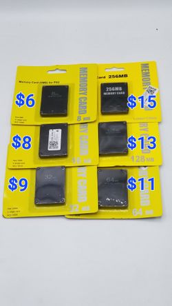 PS2 Memory Cards Prices As Pictured