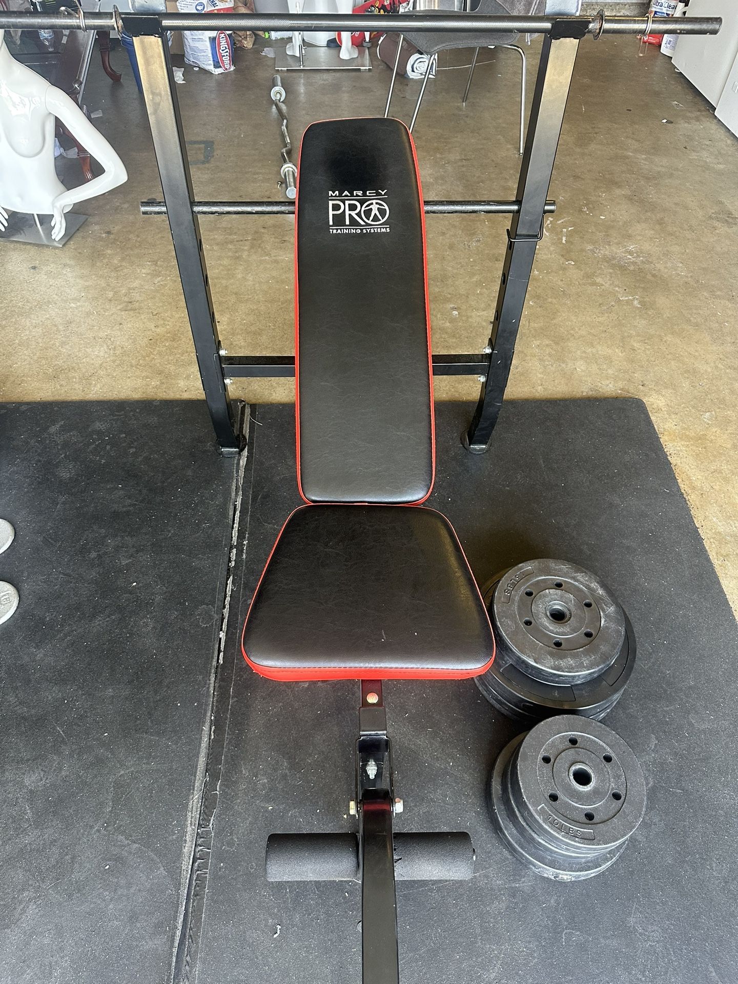 Bench and weights
