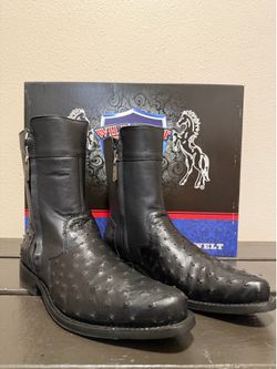 Wild West black ostrich dress boot